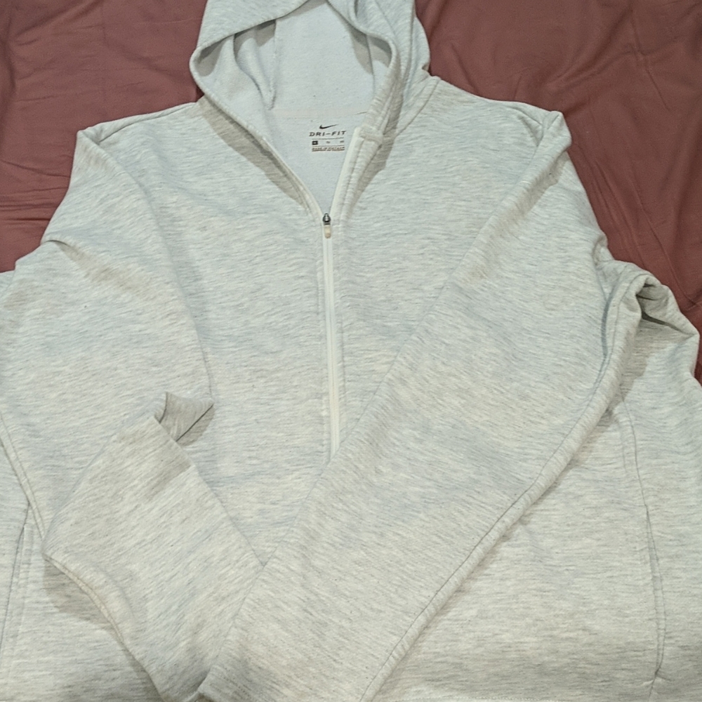 Nike women's XL Dri-fit workout hoodie light gray